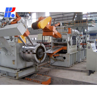 Máquina de nivelamento de bobinas móveis para corte e paletização