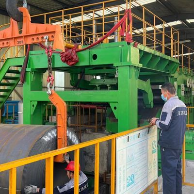 Descolador de bobina de aço controlado por PLC e corte em linha de comprimento Alta produtividade